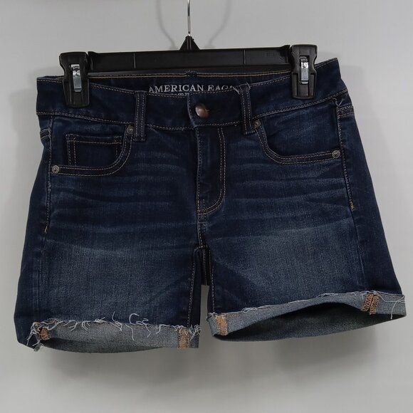 American Eagle Outfitters Pants - American Eagle AEO Denim Midi Super Stretch Denim Shorts Size 0